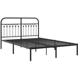 vidaXL Kovinski posteljni okvir z vzglavjem črn 140x200 cm, (21251361) | Shoptok.si