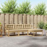  Set vanjskih sofa s jastukom 4 pcs Bijela i bež Poliester | Eponuda.com