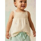 Sinsay Pamučna bluza na naramenicama s izvezenim cvjetnim motivom | shoptok.hr