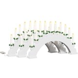 vidaXL Božični svečnik s 10 LED svečami 3 pcs Bela 47 x 5 x 29 cm | Shoptok.si