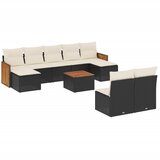  10-dijelni set vrtnih sofa s jastucima crni od poliratana | shoptok.hr