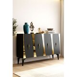 Hanah home komoda Elips 120, 120 cm, antracit / zlatna | Eponuda.com