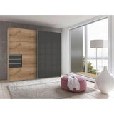 MID.YOU OMARA Z DRSNIMI VRATI, barve grafita, barve hrasta | Shoptok.si