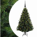  Umjetno božićno drvce s kuglicama 150 cm 150 LED lampica - Zelena 150 cm s LED-ima i crnim lopticama | shoptok.hr