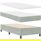 Box Spring Krevet s Madracem Svjetlosiva Jednokrevetna Baršun | shoptok.hr
