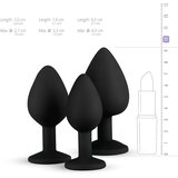 EasyToys - Anal Collection Komplet analnih čepova sa biserom, crni | shoptok.hr