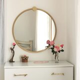 Woody Fashion Gold Metal Çerçeve Yuvarlak Ayna A708 Gold Mirror