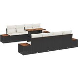  Vrtni kavč set 9 delni Črna Ratan Zunanje pohištvo Pravokoten, (22065233) | Shoptok.si