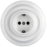  Reblig - Porcelanska retro kućna utičnica sa okvirom SCHUKO 250V/16A bela | Eponuda.com