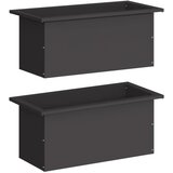  Vrtna posuda za sadnju s LED svjetlom 2 kom. Crna - Crna 30 x 60 x 30 cm 2 | shoptok.hr