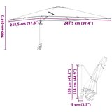  Vrtni suncobran Bordeaux Crvena 248,5 x 247,5 x 160 cm | shoptok.hr