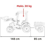  Dječji traktor na akumulator MEGA D68 s prikolicom, plavi Slike