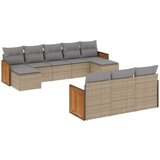  10-dijelni set vrtnih sofa s jastucima bež od poliratana | shoptok.hr
