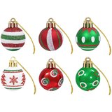  Set božićnih kuglica 72 kom. Crvena, bijela i zelena Ø 3 cm | shoptok.hr