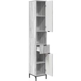 vidaXL Visoka kopalniška omara z vrati Siva sonoma 31.5 x 33 x 190 cm | Shoptok.si