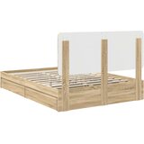  Postelja s shranjevanjem z vzglavjem Sonoma hrast 140 x 200 cm, (5000105867) | Shoptok.si