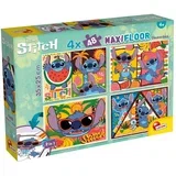 Disney Stitch 2 u 1 maxi 4x48-dijelni puzzle i bojanka 35x25 cm - Lisciani