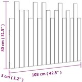  Stensko posteljno vzglavje črno 108x3x80 cm trdna borovina, (20735123) | Shoptok.si