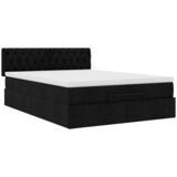  Otomanski krevet s madracem crni 140x190cm od tkanine | shoptok.hr