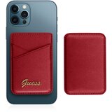 Guess Držalo za kartice Magsafe iPhone 12 Magnetna fiksacija Saffiano rdeča, (20524295) Cene