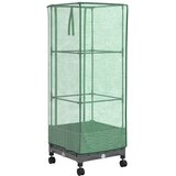  Vrtna saksija s pokrovom staklenika i kotačima Svjetlosiva PP - Svjetlosiva 40 x 40 x 123 cm s kotačima | shoptok.hr