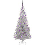 vidaXL Božićno drvce s 300 LED svjetlima s stalakom Srebrno 180 cm PET | shoptok.hr