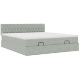 vidaXL Okvir kreveta s madracima svijetlosivi 200x200cm baršunasti | shoptok.hr