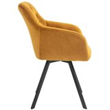 Livetastic Naslanjač Samt Gorčično Rumena, Vrtljiv | Shoptok.si