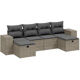  6-dijelni set vrtnih sofa od poliratana s jastucima svjetlosivi | shoptok.hr