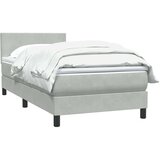 Box Spring krevet s madracem svijetlo sivi 80x210 cm baršun | shoptok.hr