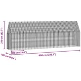  Kavez za piliće 2 pcs Srebrno 600 x 100 x 210 cm Cinkani čelik | shoptok.hr