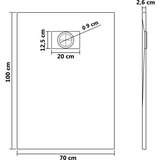 vidaXL Kada za tuš SMC smeđa 100 x 70 cm | Eponuda.com