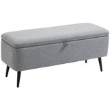 Klupa klupa za odlaganje tapecirana klupa izgled lana do 150 kg 101x38 5x44 5 cm siva Cijene