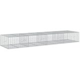 vidaXL Gabionska košara s pokrovom 400x100x50 cm pocinkano železo | Shoptok.si