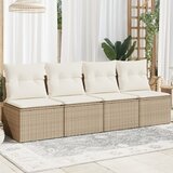  The living store vrtni kavč z blazinami 4-sedežni bež poli ratan - vrtni kavč, (21449247) Cene