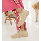Gemre Beige fabric sneakers Ornella | Shoptok.si
