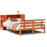 vidaXL Knjižna postelja brez vzmetnice vošč. rjava 140x200 cm borovina | Shoptok.si