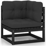  2-dijelna vrtna garnitura s jastucima crna od masivne borovine | shoptok.hr