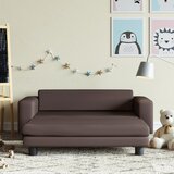 vidaXL Dječja sofa s tabureom smeđa 100 x 50 x 30 cm od umjetne kože | shoptok.hr