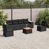  7-dijelni set vrtnih sofa od poliratana s jastucima crni | shoptok.hr