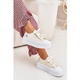 Boto Women's Platform Sneakers With Decorative Lacing Beige Tivora | Shoptok.si