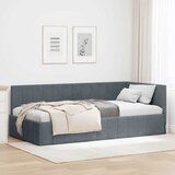 vidaXL Kutni okvir kreveta s uzglavljem Tamno siva 100 x 200 cm Baršun | shoptok.hr