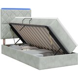  LED krevet za pohranu s madracem Svjetlosiva 90 x 190 cm Baršun | shoptok.hr