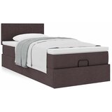  Otomanski krevet s madracem tamnosmeđi 90x200 cm tkanine | shoptok.hr