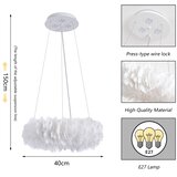 Brilagi LED luster na sajli FEATHER 3xE27/40W/230V + 3xLED/3W prečnik 40 cm bela | Eponuda.com