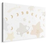  Slika - Fairy-Tale Galaxy - Phases of the Moon in Yellow Tones Among Stars in Beige and Ash Colors with Stardust 60x40 Standard | shoptok.hr