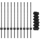  Ograda od lančanika sa 10 U postova siva 0.8x10 m čelik | shoptok.hr