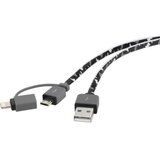Renkforce Apple iPad/iPhone/iPod kabel [1x moški konektor USB 2.0 tipa A - 1x moški konektor USB 2.0 tipa micro B, moški konektor Apple dock lightning, (20432774) | Shoptok.si