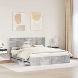  Krevetna konstrukcija s ladicama Betonski sivi 180 x 200 cm Siva 206 x 183 x 100 cm | Shoptok.si