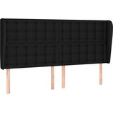  Uzglavlje s ušima crno 183x23x118/128 cm od tkanine | shoptok.hr